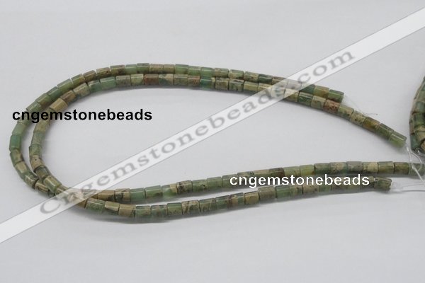 CNS07 16 inches 6*8mm cylinder natural serpentine jasper beads