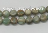 CNS08 16 inches 8mm flat round natural serpentine jasper beads