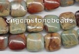 CNS103 15.5 inches 12*12mm square natural serpentine jasper beads