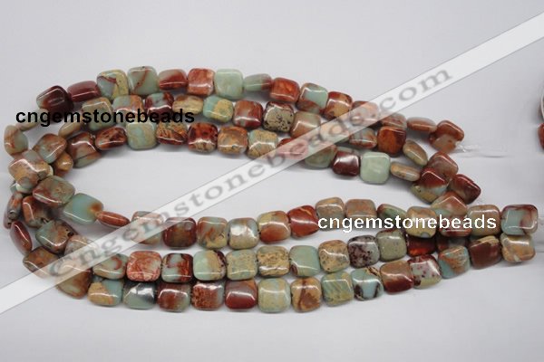 CNS103 15.5 inches 12*12mm square natural serpentine jasper beads