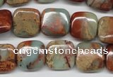 CNS104 15.5 inches 14*14mm square natural serpentine jasper beads