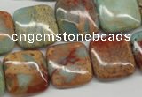 CNS106 15.5 inches 18*18mm square natural serpentine jasper beads