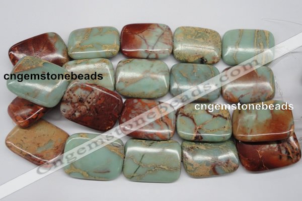 CNS115 15.5 inches 30*40mm rectangle natural serpentine jasper beads