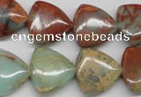 CNS117 15.5 inches 18*18mm triangle natural serpentine jasper beads