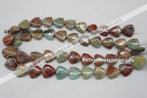 CNS117 15.5 inches 18*18mm triangle natural serpentine jasper beads