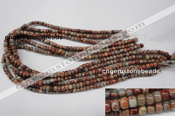 CNS128 15.5 inches 4*6mm rondelle natural serpentine jasper beads