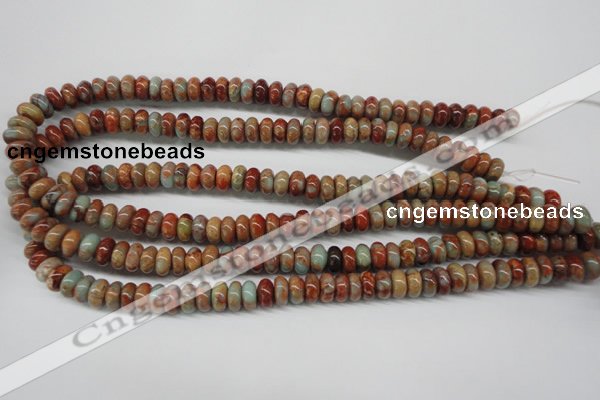 CNS130 15.5 inches 6*10mm rondelle natural serpentine jasper beads