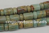 CNS136 5*8mm rondelle & 8*12mm tube natural serpentine jasper beads