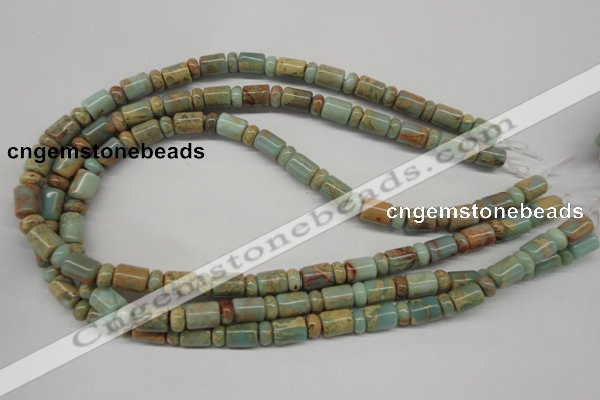 CNS136 5*8mm rondelle & 8*12mm tube natural serpentine jasper beads