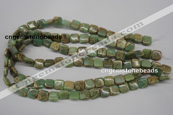 CNS140 15.5 inches 12*12mm square natural serpentine jasper beads