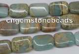 CNS145 15.5 inches 10*14mm rectangle natural serpentine jasper beads