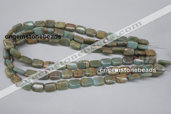 CNS145 15.5 inches 10*14mm rectangle natural serpentine jasper beads