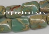 CNS148 15.5 inches 15*20mm rectangle natural serpentine jasper beads