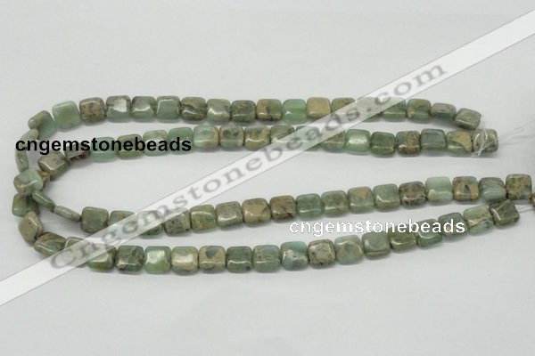 CNS15 16 inches 10*10mm square natural serpentine jasper beads