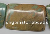 CNS153 15.5 inches 40*60mm rectangle natural serpentine jasper beads