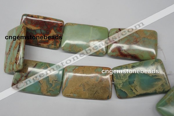 CNS153 15.5 inches 40*60mm rectangle natural serpentine jasper beads