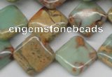 CNS156 15.5 inches 16*16mm diamond natural serpentine jasper beads