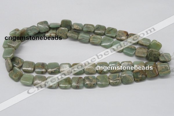 CNS16 16 inches 14*14mm square natural serpentine jasper beads