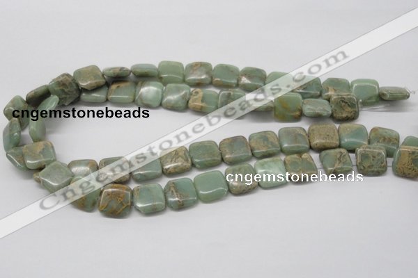 CNS17 16 inches 16*16mm square natural serpentine jasper beads