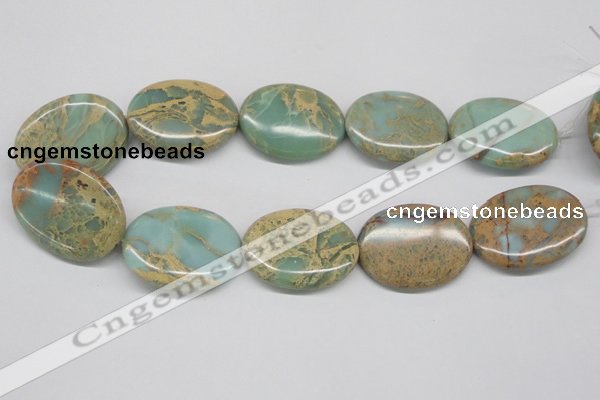 CNS170 15.5 inches 30*40mm oval natural serpentine jasper beads