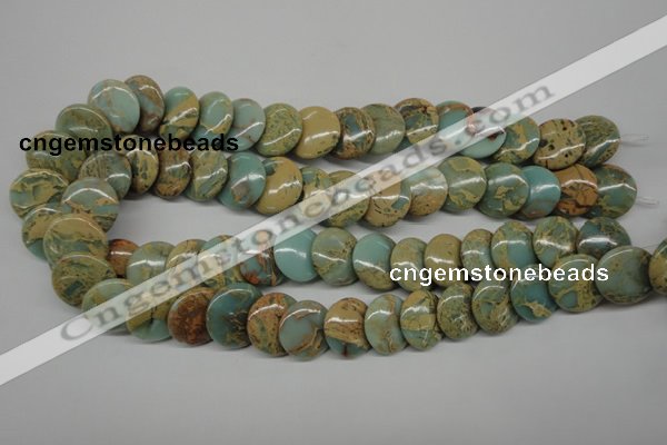 CNS175 15.5 inches 18mm flat round natural serpentine jasper beads