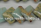 CNS180 15.5 inches 16*16mm diamond natural serpentine jasper beads