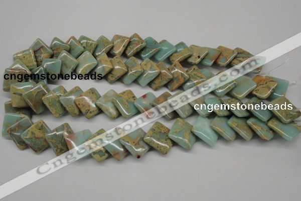 CNS180 15.5 inches 16*16mm diamond natural serpentine jasper beads