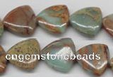 CNS184 15.5 inches 16*16mm triangle natural serpentine jasper beads