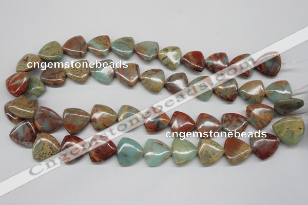 CNS185 15.5 inches 20*20mm triangle natural serpentine jasper beads