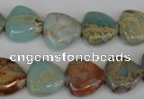 CNS187 15.5 inches 14*14mm triangle natural serpentine jasper beads