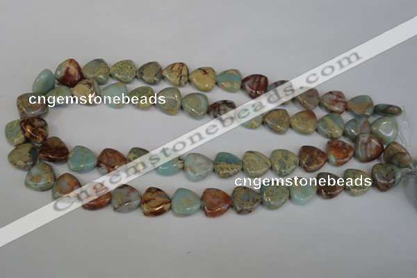 CNS187 15.5 inches 14*14mm triangle natural serpentine jasper beads