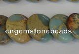 CNS192 15.5 inches 20mm flat round natural serpentine jasper beads