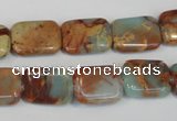 CNS194 15.5 inches 12*16mm rectangle natural serpentine jasper beads