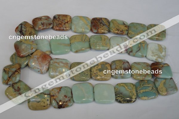 CNS195 15.5 inches 25*25mm square natural serpentine jasper beads