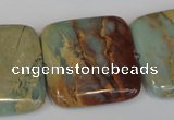 CNS196 15.5 inches 30*30mm square natural serpentine jasper beads