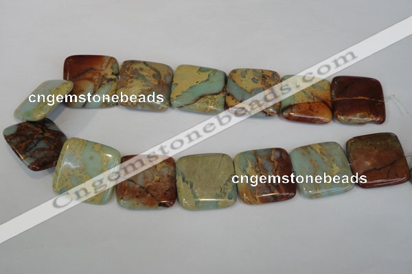 CNS196 15.5 inches 30*30mm square natural serpentine jasper beads