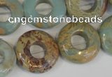 CNS197 15.5 inches 20mm donut natural serpentine jasper beads