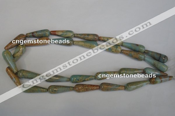 CNS201 15.5 inches 10*30mm teardrop natural serpentine jasper beads