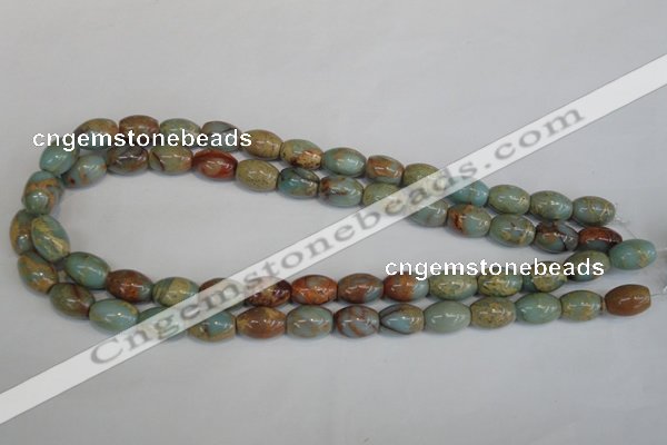 CNS203 15.5 inches 10*14mm rice natural serpentine jasper beads