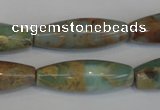 CNS204 15.5 inches 10*30mm rice natural serpentine jasper beads