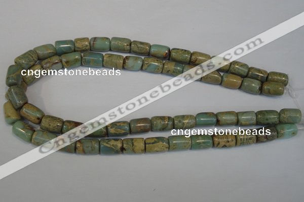 CNS205 15.5 inches 10*14mm drum natural serpentine jasper beads