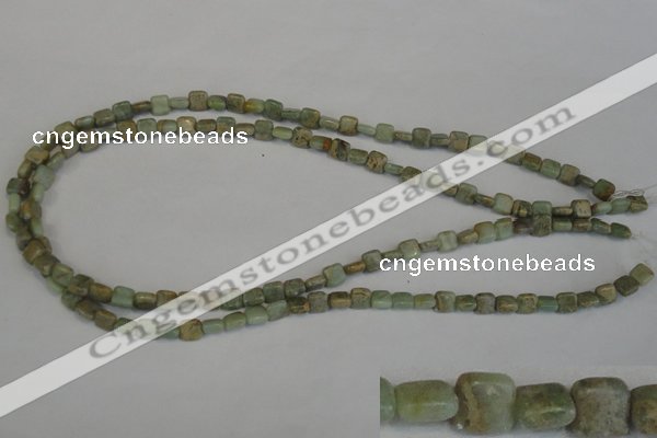 CNS212 15.5 inches 6*6mm square natural serpentine jasper beads