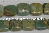 CNS213 15.5 inches 15*15mm square natural serpentine jasper beads