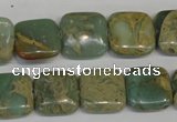 CNS213 15.5 inches 15*15mm square natural serpentine jasper beads