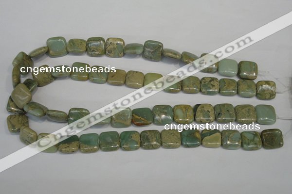 CNS213 15.5 inches 15*15mm square natural serpentine jasper beads