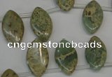 CNS218 Top-drilled 10*18mm marquise natural serpentine jasper beads