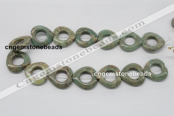 CNS22 16 inches 30*30mm heart natural serpentine jasper beads