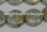 CNS233 15.5 inches 20mm flat round natural serpentine jasper beads