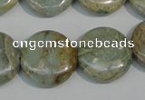 CNS233 15.5 inches 20mm flat round natural serpentine jasper beads