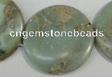 CNS236 15.5 inches 35mm flat round natural serpentine jasper beads